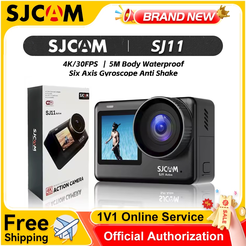 SJCAM SJ11 Active Action กล้องกันน้ํา Anti-Shake Motion Detection มัลติฟังก์ชั่น 4K หน้าจอสัมผัสกีฬา