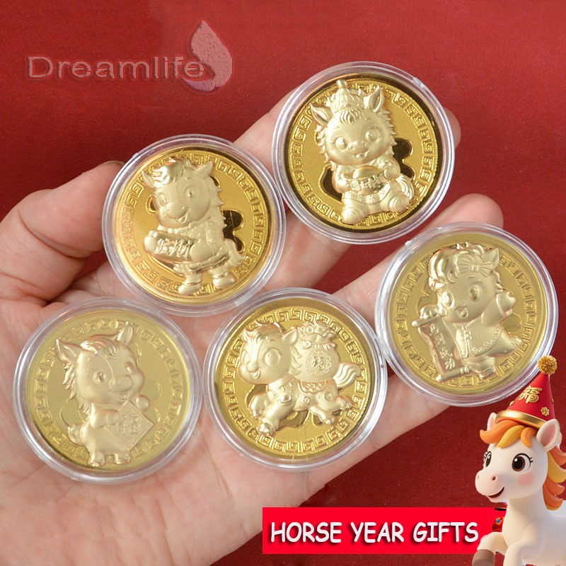 2026ม้าปีเหรียญโชคดีซองจดหมายสีแดงม้าปีทองฟอยล์ถุงเงินแพ็คเก็ตสีแดง - รูปที่ 4