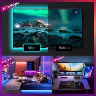 ไฟเส้น RGB ปรับสีได้ 24 โหมด เปลี่ยนบรรยากาศห้องให้น่าหลงใหล ควบคุมผ่านมือถือ/รีโมท มาพร้อมกาวในตัว