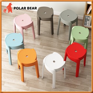 เก้าอี้ วางซ้อนกันได้ โมโนบล็อก สตูลพลาสติกหนาโต๊ะรับประทานอ…