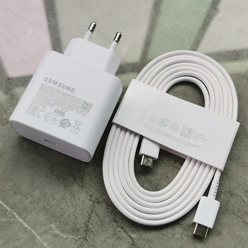 Samsung PD Fast charger 45W Super Fast Charge Adapter EP-TA845 1.8M ประเภท C สําหรับ GALAXY S24 S23 