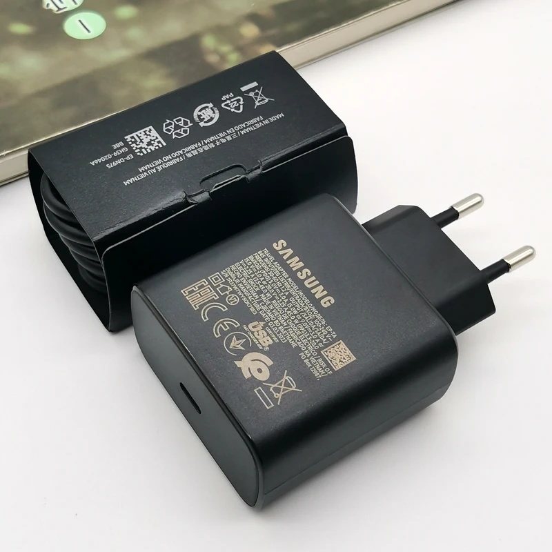 Samsung 45W Charger PD Super Adapter สําหรับ Galaxy S25 S24 S23 S22 S21 S20 หมายเหตุ 20 Ultra 10 Plu