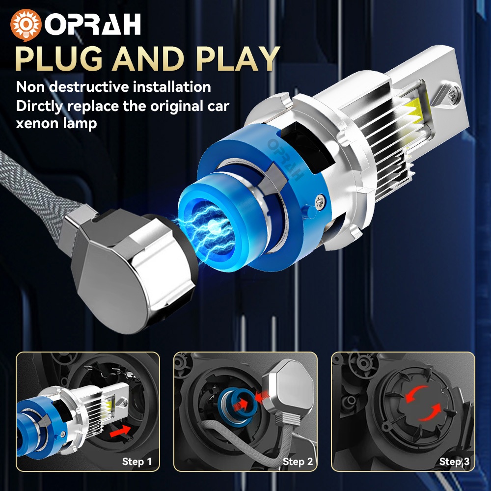 2PCS 70W D2S D4S 500% Super Brighter รถ LED ไฟหน้า 9054 ใหม่ล่าสุดชิป Canbus 6000K Plug And Play - รูปที่ 6