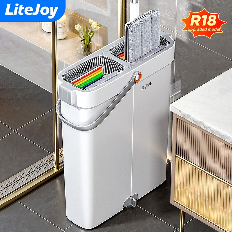 LiteJoy ไม้ถูพื้นไร้มือ สุดล้ำ! พร้อมถังม็อบและฟังก์ชันขัดสีรุ้ง 4 ชั้น เปียก-แห้งในครั้งเดียว ประหยัดเวลา 90% ทำความสะอาดง่าย ไร้รอยดำ เครื่องทำความสะอาดบ้าน