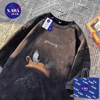 【พร้อมส่ง】🔥NASAทรงโอเวอร์ไซส์ เสื้อยืด ใส่ได้ทั้งชายหญิง เสื้อ ผ้าฝ้ายแท้100% คอกลม ลายน้องเป็ดYG757