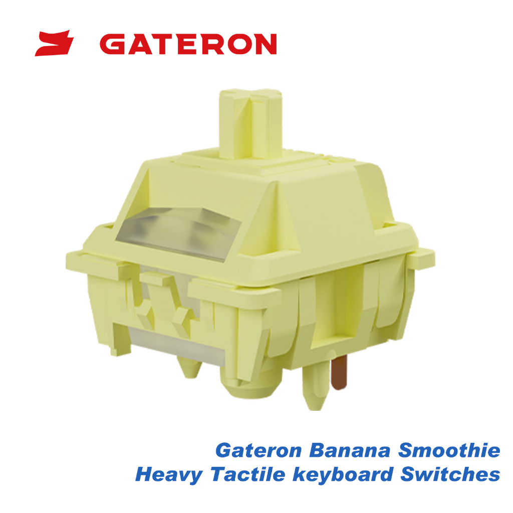 GATERON Banana Smoothie Heavy Tactile keyboard Switches Linear 60gf Full POM วัสดุ SMD​ สวิตช์กุญแจ 5 พินแบบที่ตั้งไว้ล่วงหน้าสําหรับคีย์บอร์ดเชิงกล MX