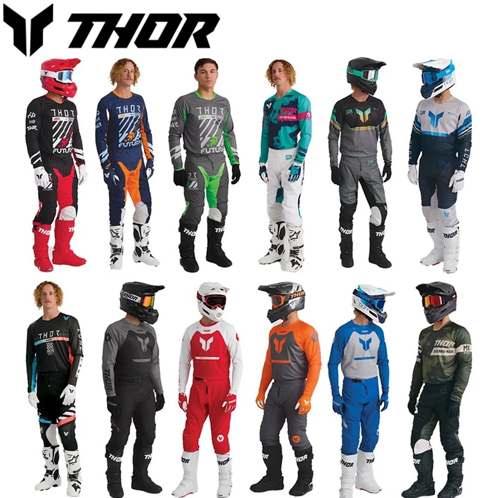2 สี 2024 THOR RACING Prime ชุดเกียร์วิบาก Moto Jersey ชุด Off Road ชุด MX Race สวมใส่ Moto ชุดรถจักรยานยนต์ Dirt Bike Kit