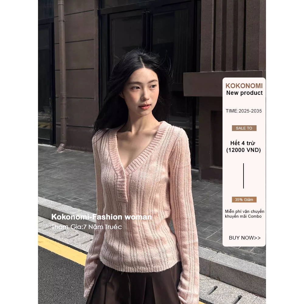 เสื้อกันหนาวสีชมพูแบบโวลต์ สำหรับผู้หญิง ออกแบบมาในสไตล์ขี้เกียจ สวมใส่สบาย เบาบางพอดีตัว และให้ความรู้สึกนุ่มนวล ราคา ถูกที่สุด ดีลบีเคเค