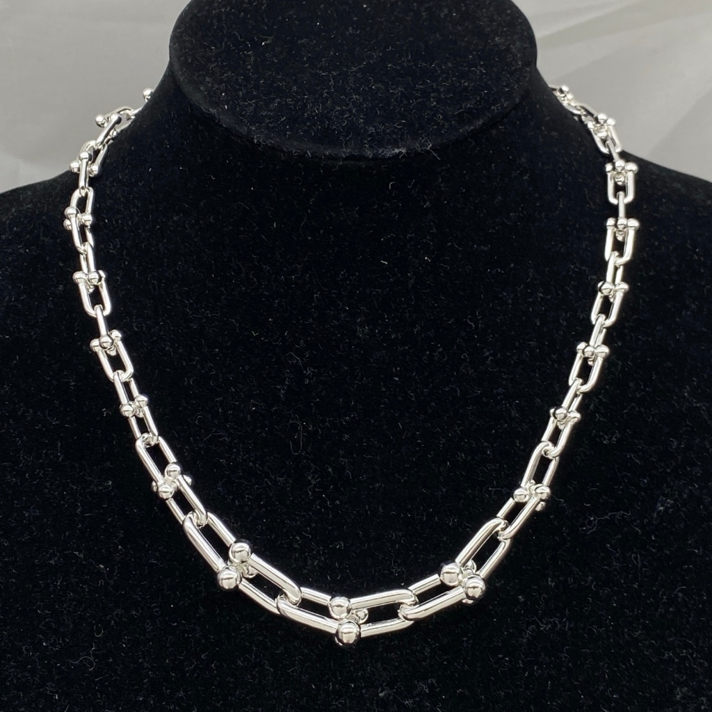 TIFFANY & CO. แหวนและสร้อยคอมัณฑนากรรมแบบโซ่คิวบา สำหรับทั้งผู้ชายและผู้หญิง