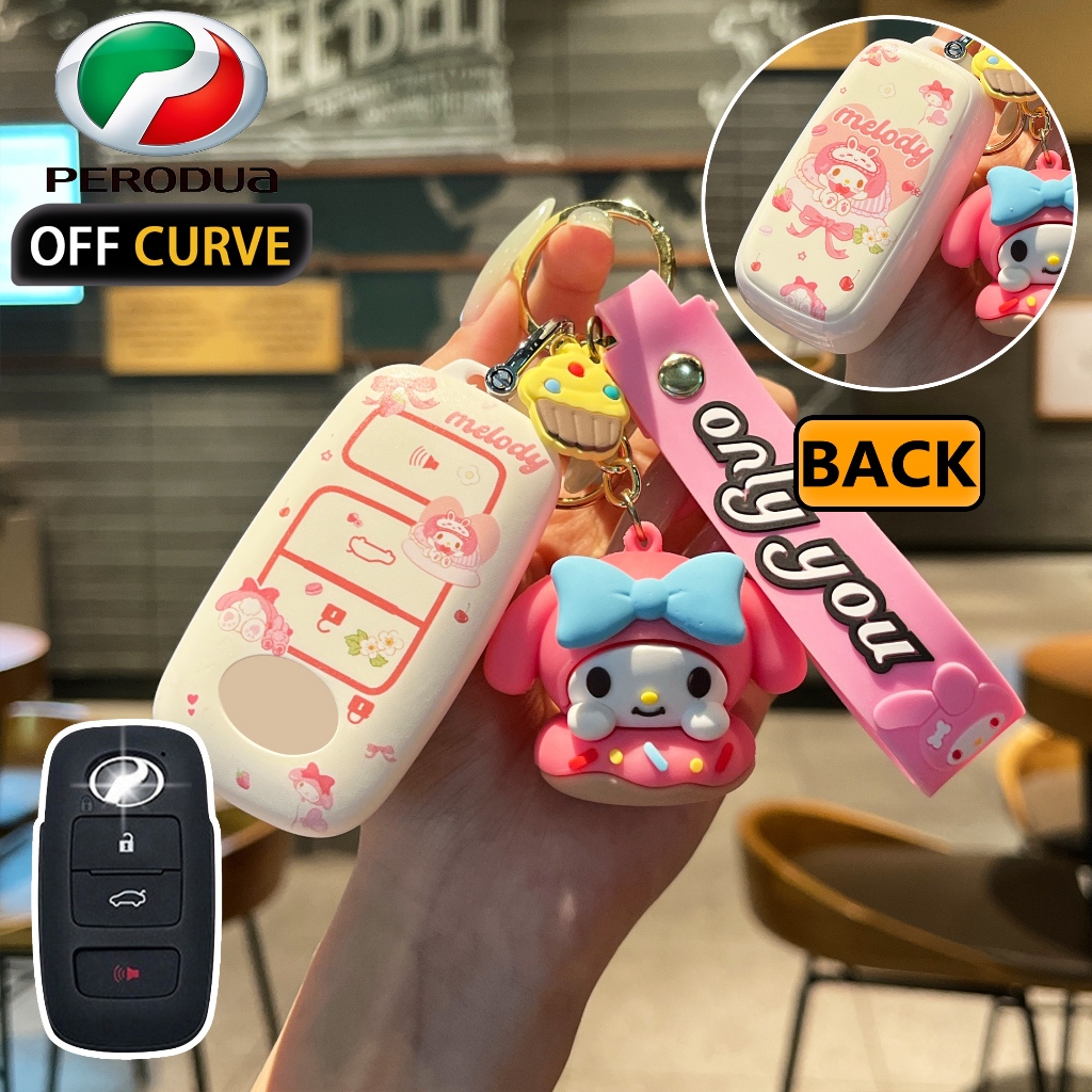 Perodua Melody Sanrio ฝาครอบกุญแจรถสําหรับ Toyota Agya Xenia Avanza Raize Veloz 2025 Yaris / Corolla / Levin / Highlander รีโมทกุญแจรถ TPU ป้องกันปลอกอุปกรณ์เสริม