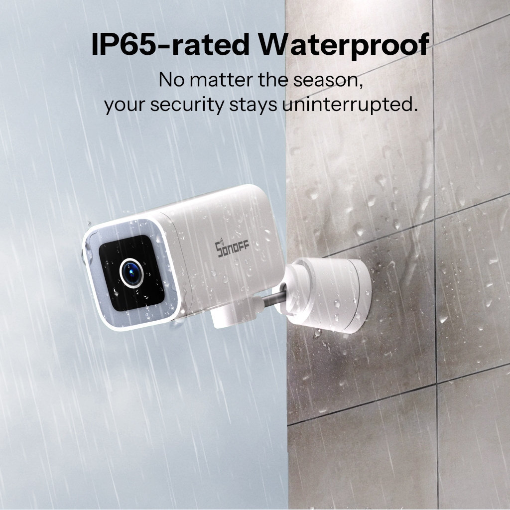 SONOFF CAM-B1P กล้องรักษาความปลอดภัยอัจฉริยะกลางแจ้ง AI Human Detection IP65 Weatherproof 2K HD ความละเอียด 180° Pan Control การติดตามอัจฉริยะการมองเห็นได้ในเวลากลางคืนเต็มรูปแบบทํางานร่วมกับ Alexa Google