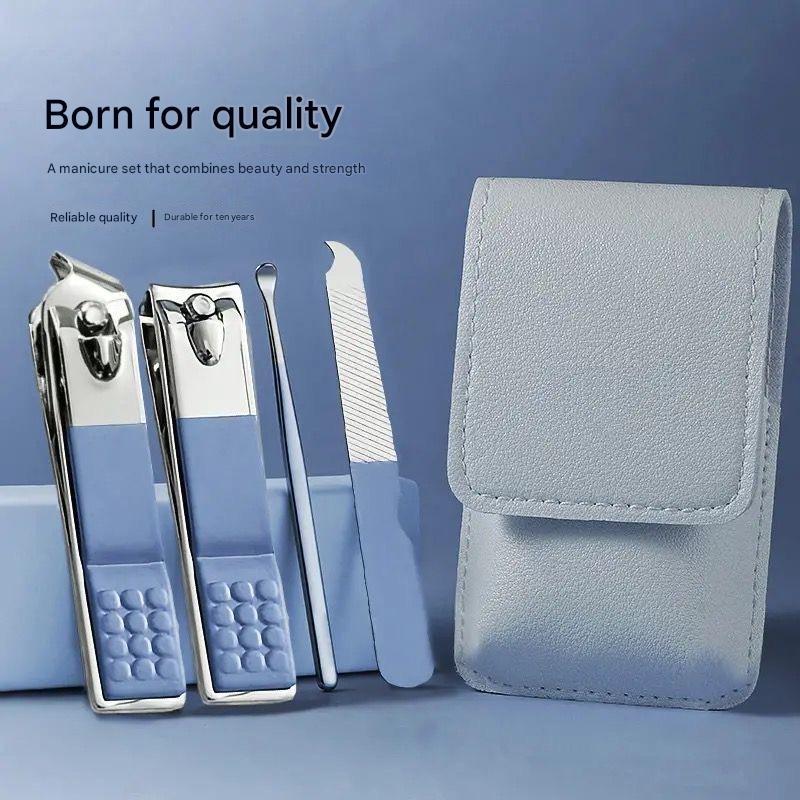 4พีซี ชุดแต่งเล็บ ชุดกรรไกรตัดเล็บสแตนเลสครบชุดเครื่องมือดูแลส่วนบุคคลเครื่องมือตัดเล็บแบบพกพา4ชิ้นชุดกรรไกรตัดเล็บคีมหูหยิบชุดความงามเล็บเครื