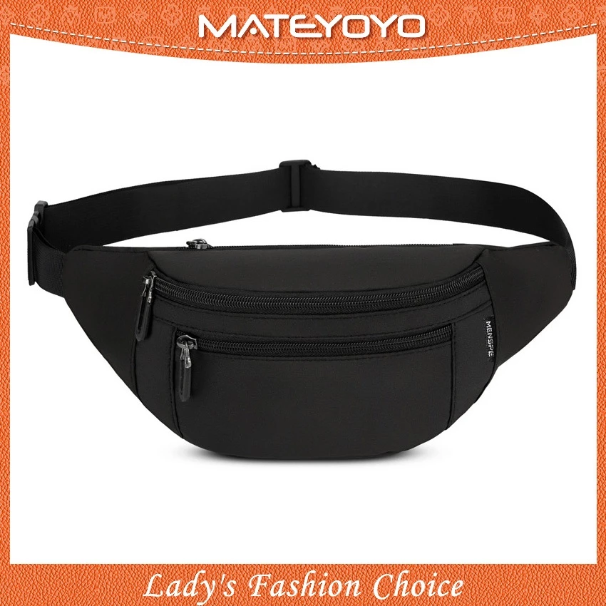 MATEYOYO กระเป๋าคาดเอว Unisex กระเป๋าคาดหน้าอกกันน้ําทนต่อการสึกหรอพร้อมสายรัดปรับระดับได้สําหรับวิ่งออกกําลังกาย