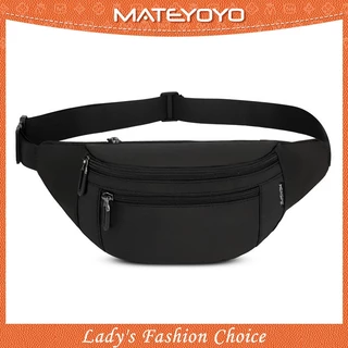 MATEYOYO กระเป๋าคาดเอว Unisex กระเป๋าคาดหน้าอกกันน้ําทนต่อการสึกหรอพร้อมสายรัดปรับระดับได้สําหรับวิ่งออกกําลังกาย