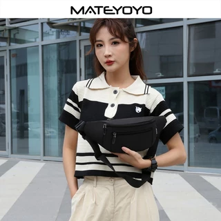 MATEYOYO กระเป๋าคาดเอว Unisex กระเป๋าคาดหน้าอกกันน้ําทนต่อการสึกหรอพร้อมสายรัดปรับระดับได้สําหรับวิ่งออกกําลังกาย
