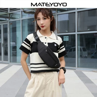 MATEYOYO กระเป๋าคาดเอว Unisex กระเป๋าคาดหน้าอกกันน้ําทนต่อการสึกหรอพร้อมสายรัดปรับระดับได้สําหรับวิ่งออกกําลังกาย