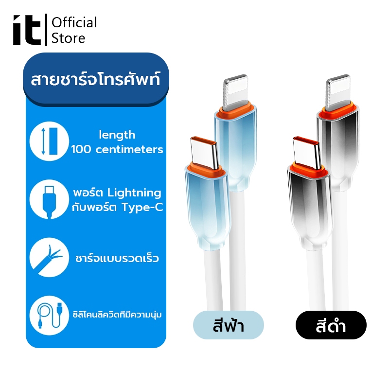 [it]PD 100W ชาร์จเร็ว USB 5A Type-C ถึง Type C Cable 1M/1.5M สายชาร์จเร็ว