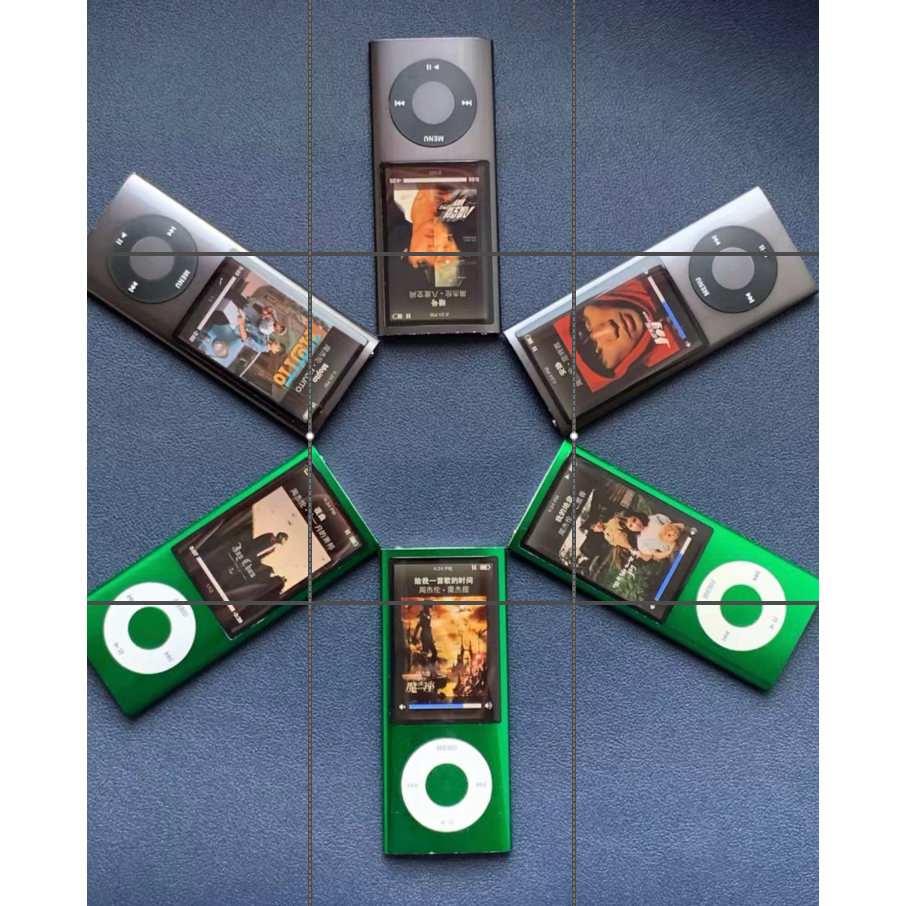 เครื่องเล่นเพลง MP3 A1320 Nano5 สีเขียว/สีดํา ยี่ห้อใหม่แบตเตอรี่เหมาะสําหรับ Ipod nano5