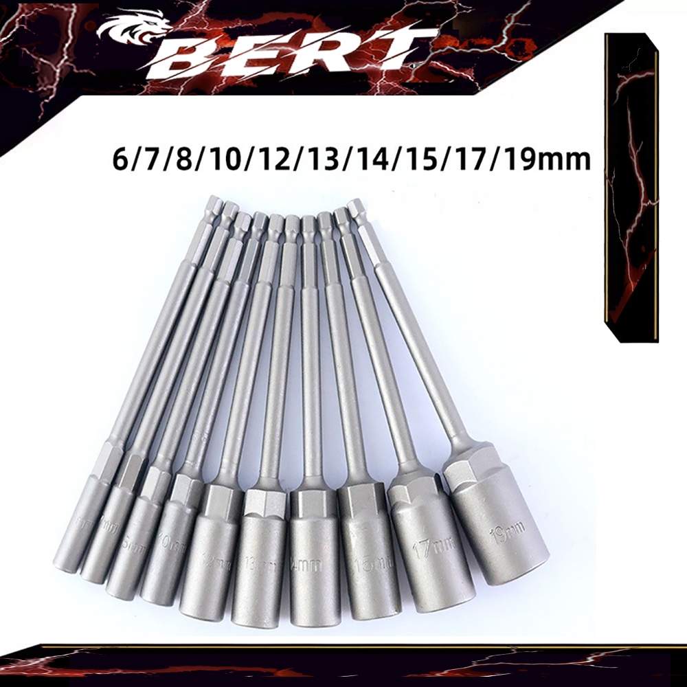 BERT🇹🇭｜6/7/8/10/12/13/14/15/17/19 มม 1/4 นิ้ว บล็อกยิงหลังคา ลูกบล็อก บล็อกยิงหลังคาเบอร์ 8 บล็อคขันน็อตหลังคา บล็อกน็อต
