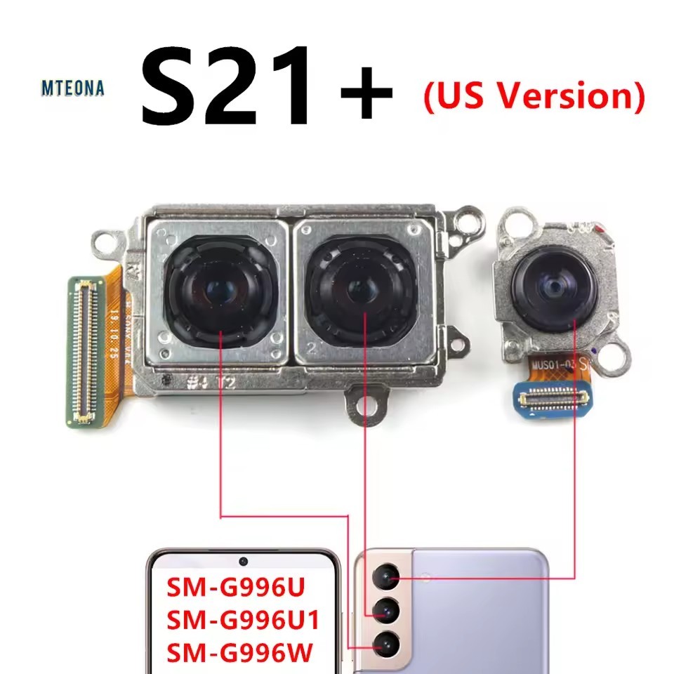 หลักกล้องด้านหลังด้านหลังสําหรับ Samsung Galaxy S21 Plus S21+ G996W G996U G996B G996N กล้องด้านหน้าก