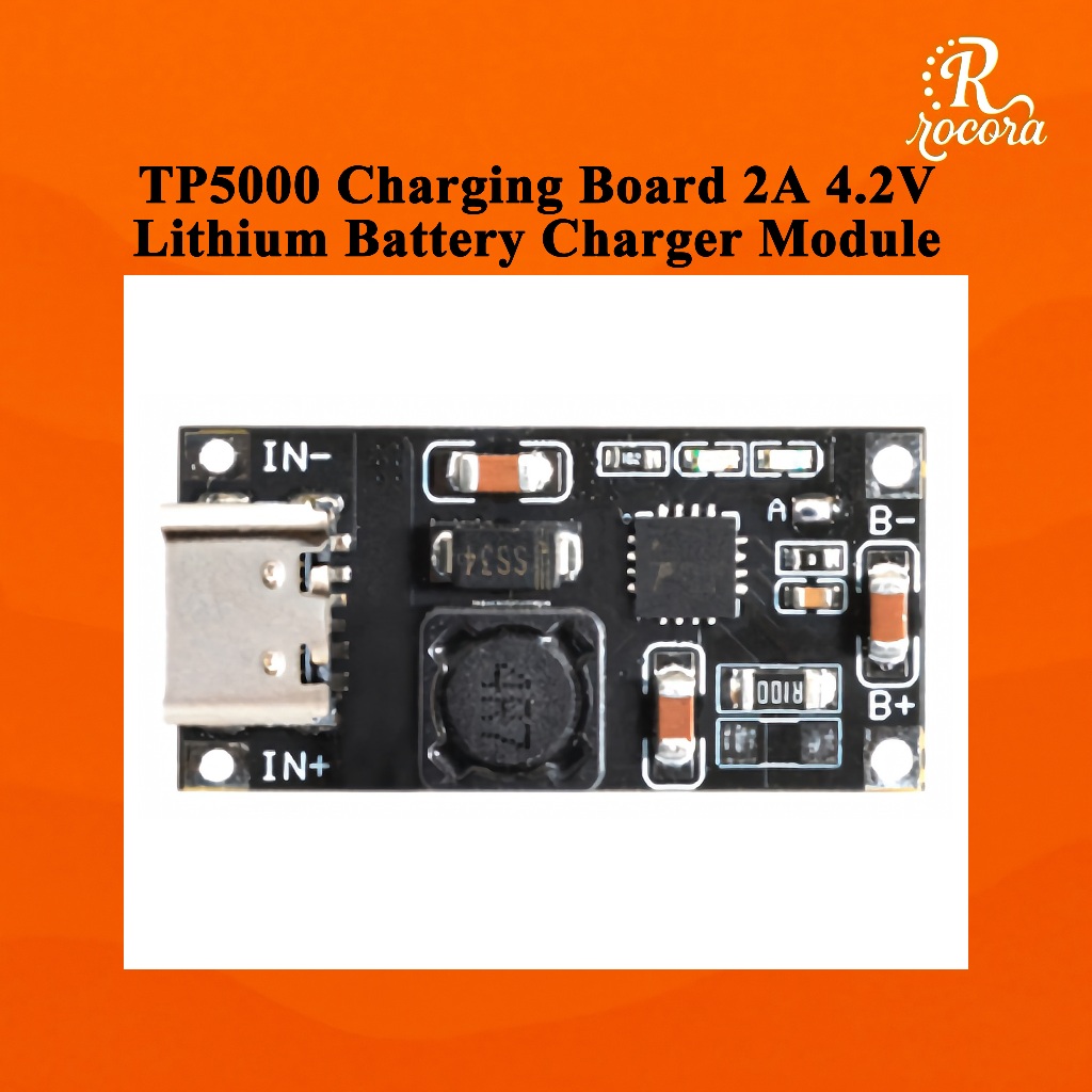 TP5000 บอร์ดชาร์จ 2A 4.2V แบตเตอรี่ลิเธียมโมดูลชาร์จอินพุต Type-C Single Cell Li-ion การจัดการการชาร์จแหล่งจ่ายไฟ