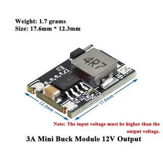 โมดูลแปลงไฟ DC-DC 3A มินิ ลดแรงดันไฟ รถยนต์ 6V 9V 12V-30V เป็น 3.3V 5V 9V 12V บอร์ดจ่ายไฟปรับค่าได้