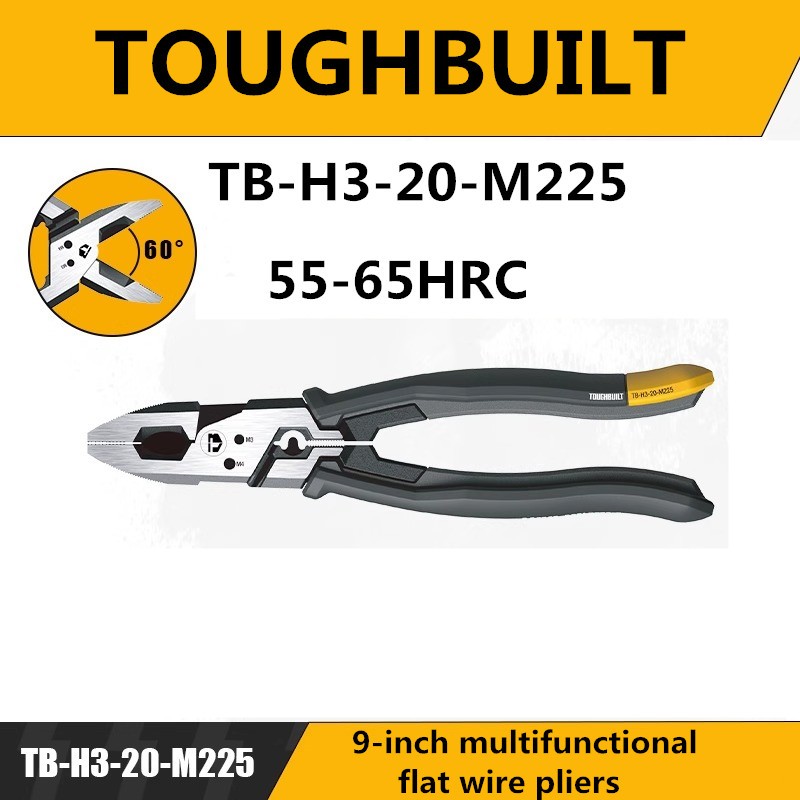 TOUGHBUILT30 ซม.คีมลวดแบนมัลติฟังก์ชั่นประหยัดแรงงาน Vise คีม TB-H3-20-M225
