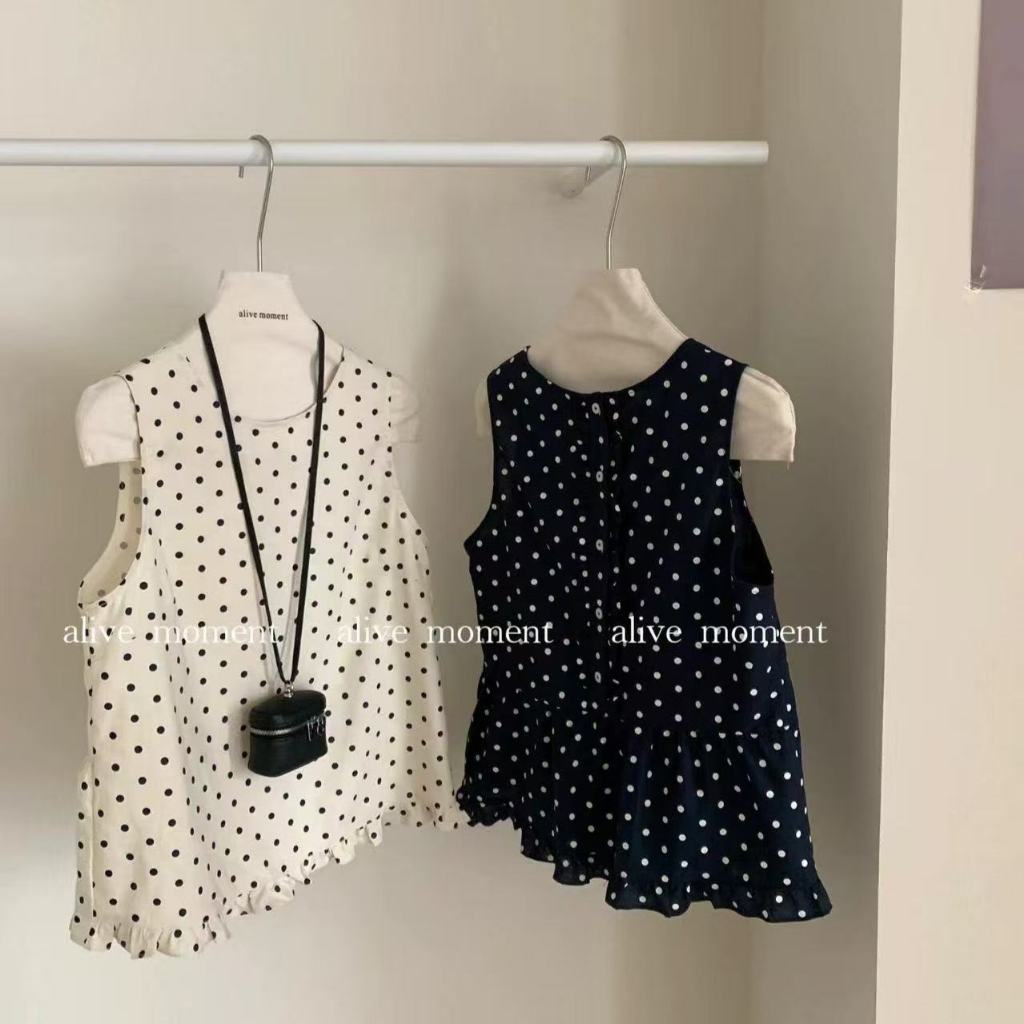 เสื้อสไตล์เกาหลีสำหรับผู้หญิง แบบหลวมๆ ทำจากชีฟองนวลเนียน เสื้อสายเดี่ยวแขนกุด