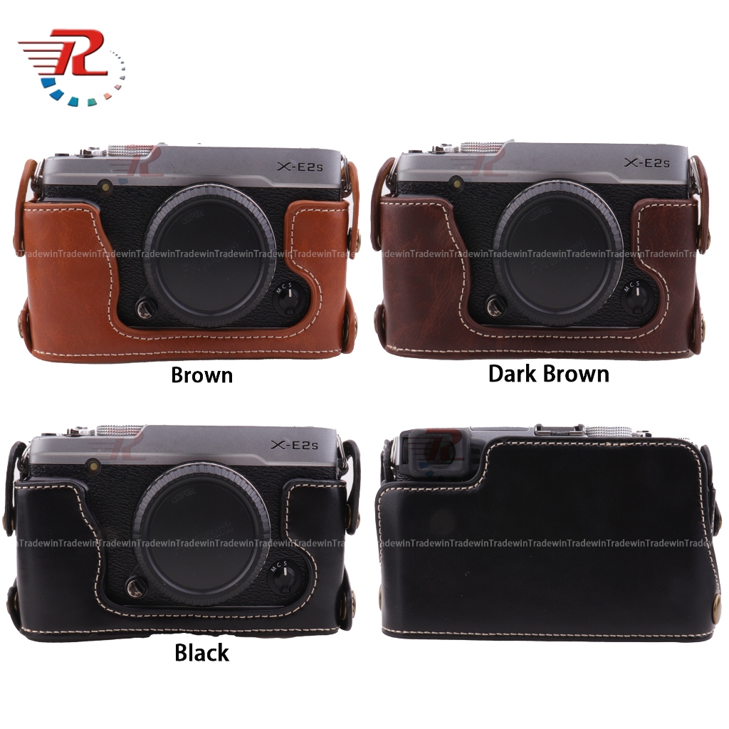 กระเป๋ากล้องหนังครึ่งเคสสําหรับกล้อง Fujifilm XE2 XE1