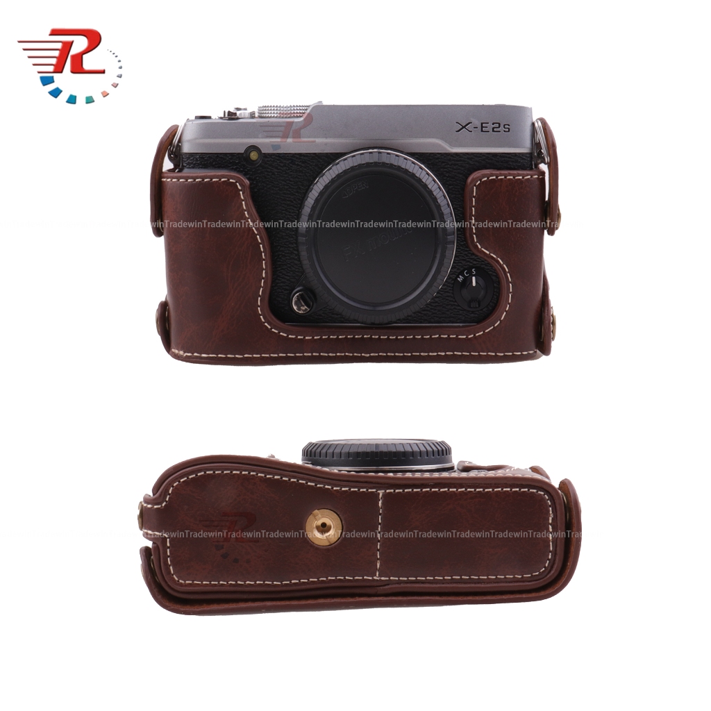 กระเป๋ากล้องหนังครึ่งเคสสําหรับกล้อง Fujifilm XE2 XE1 - รูปที่ 2