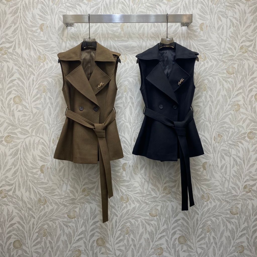 2025 เสื้อกั๊กสีน้ําตาลแขนกุดผู้หญิง Y ล่าสุด Size:S_L 4RV