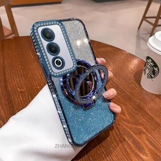 กรณีสําหรับ OPPO A3 Pro 5G เคสโทรศัพท์กันกระแทกด้วยไฟฟ้าพร้อมเพชรหรูหราความงามออกแบบเปลือกนุ่มพร้อมเอฟเฟกต์กระจก