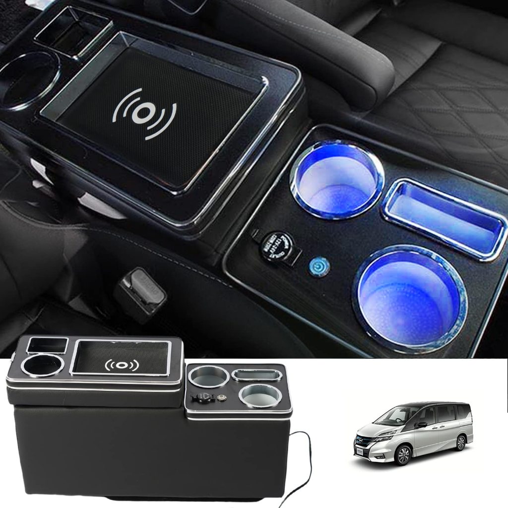 สําหรับ Nissan Serena C27 e-Power คอนโซลกล่องไร้สายชาร์จด้านหน้าคอนโซลคอนโซลกล่องสําหรับ C27