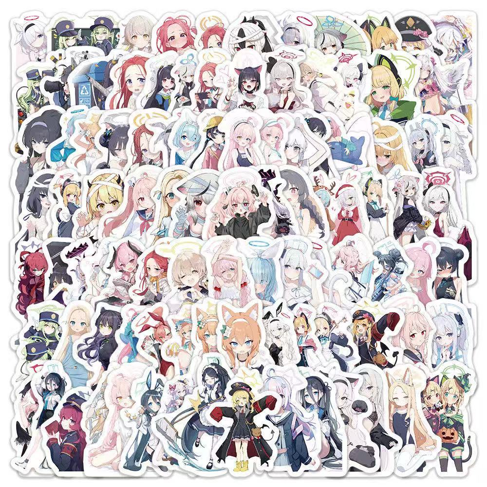 GUYN 贴纸 Blue Archive(100)Takanashi Hoshino 可爱二Pylable Blue Archive贴 Star Sorasaki Hina