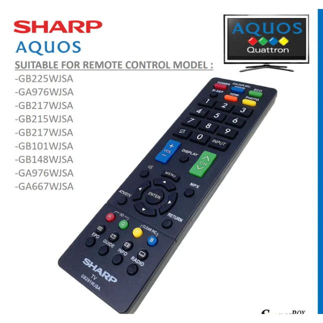 เหมาะสําหรับ Sharp Gb291WJSA LED TV รีโมทคอนโทรลเปลี่ยน Gb291wjsa Gb225wjsa Ga276wjsa Gb217wjsa Gb215wjsa Gb217wjsa