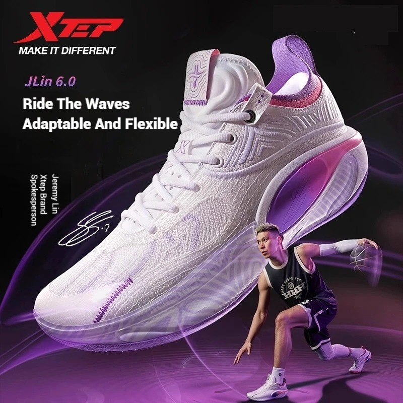XTEP JLIN6 รองเท้าบาสเก็ตบอล Champion Choice ดีไซน์เต็มข้อ น้ำหนักเบาทechnology ACE และแผ่นคาร์บอน T