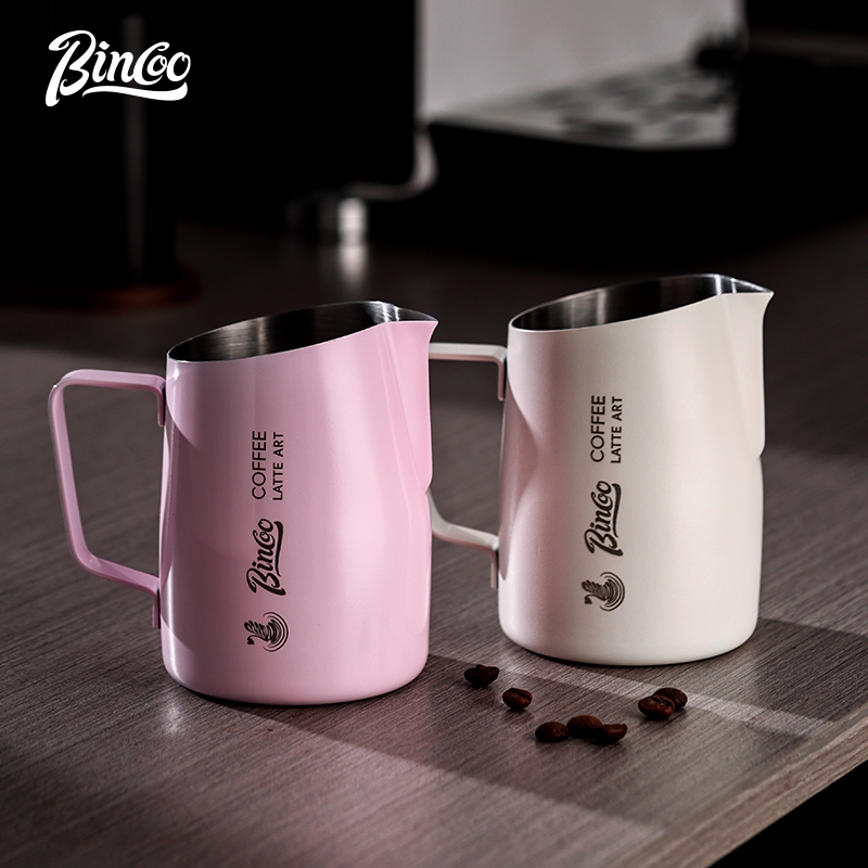 Bincoo Coffee Latte Mug Coffee Latte Cup Coffee Frother Cup Set Coffee Utensil Stainless Steel Slant