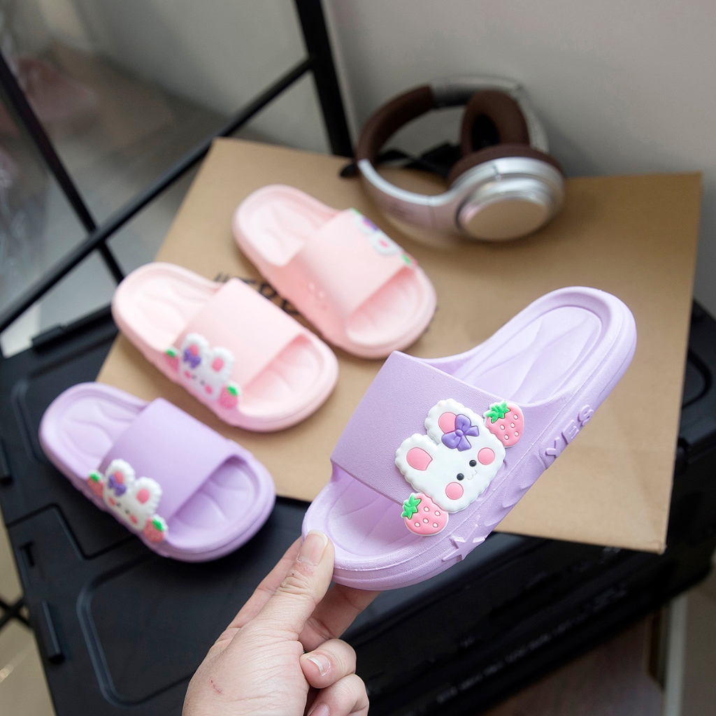 รองเท้าแตะเด็กกระต่าย สบายๆ เหมาะสำหรับเด็กชายและเด็กหญิง รองเท้าแตะอาบน้ำ เหมาะสำหรับชายหาด - รูปที่ 2