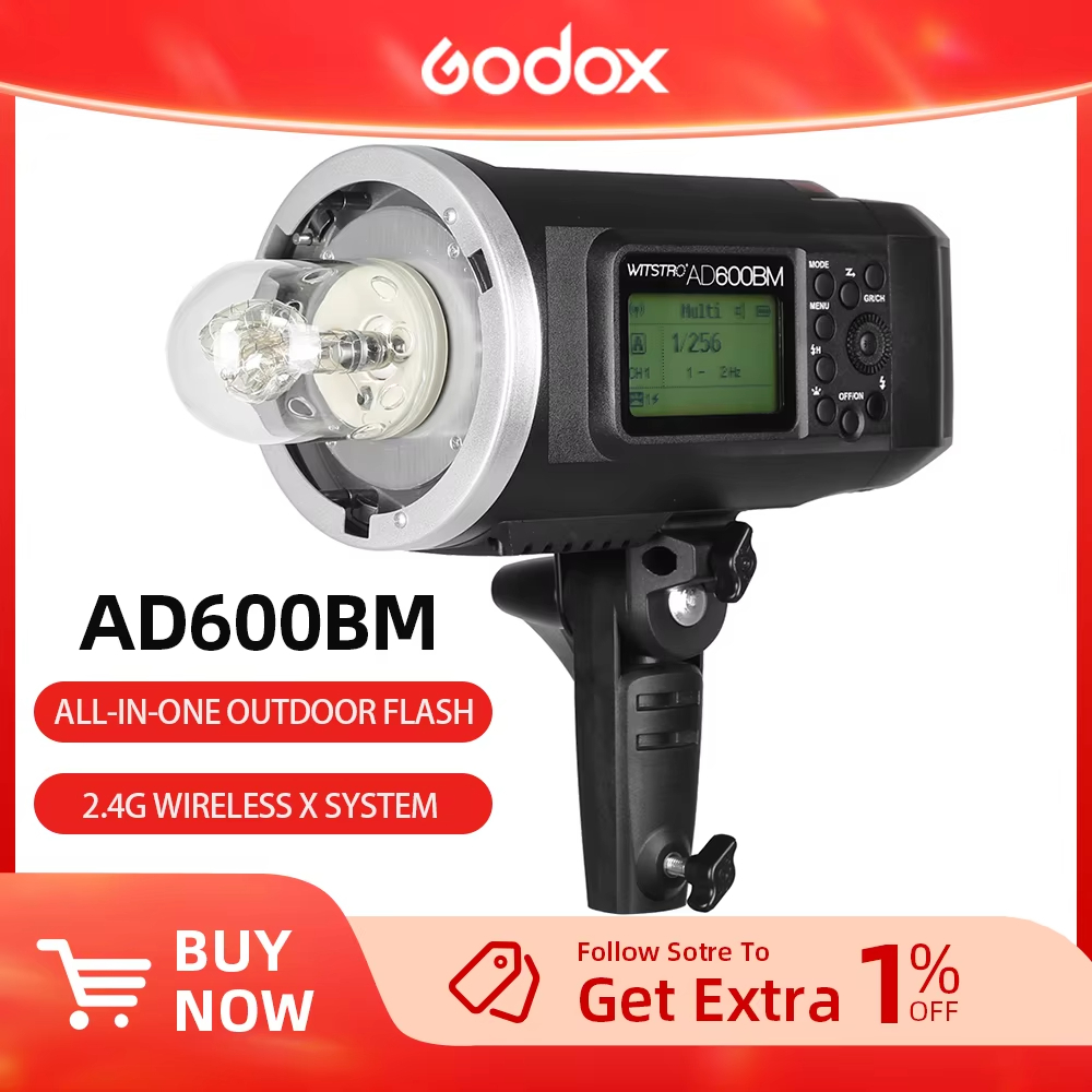 Godox AD600BM แฟลชกลางแจ้ง 600Ws GN87 ซิงค์ความเร็วสูง Bowens Mount Strobe Light พร้อมระบบ X ไร้สาย 