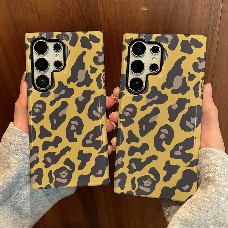 เคสป้องกันแบบสองในหนึ่งเดียวลายเสือดาวเหมาะสําหรับ Samsung su22u s23 plus s23FE s24 s25 plus A55 A56