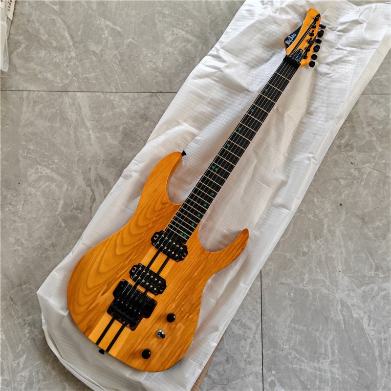 กีตาร์ไฟฟ้า Tremolo สีเหลืองด้าน 6 สาย, ASH Body & Ebony Fingerboard HG455