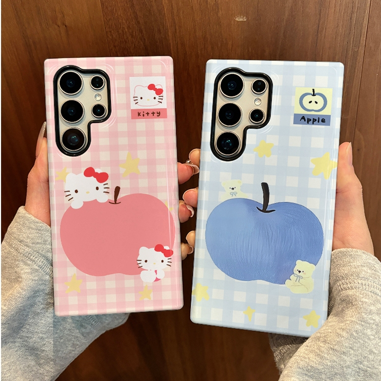คู่ลายสก๊อตสัตว์เล็กเคสป้องกันสองในหนึ่งเดียวเหมาะสําหรับ Samsung su22u s23 plus s23FE s24 s25 plus A55 A56 A36 เคสโทรศัพท์มือถือสองในหนึ่งเดียว