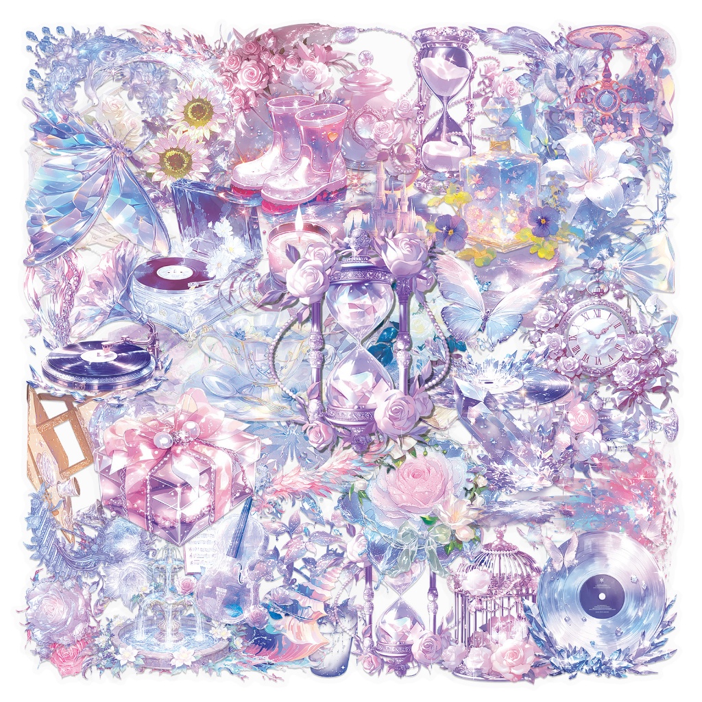 น่ารัก Ins สไตล์ 50pcs Dreamy สีม่วงสติกเกอร์สําหรับแล็ปท็อปสมุดภาพ Art หมวกกันน็อกสติกเกอร์ Graffiti กันน้ํา DIY