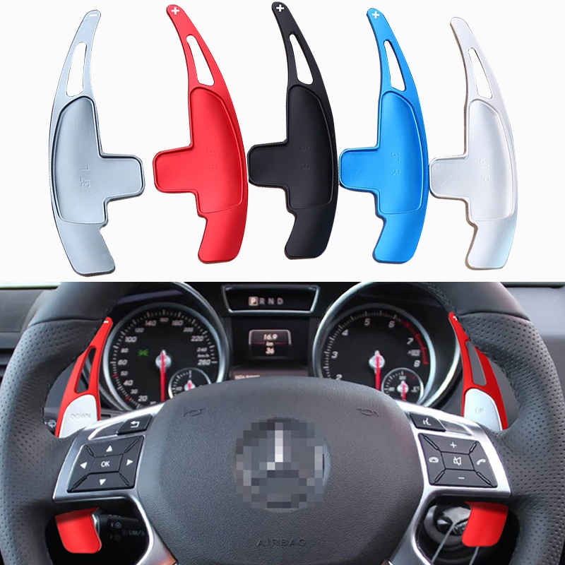 พวงมาลัยรถ Paddle shifters อลูมิเนียม Shift Paddle สําหรับ Mercedes-Benz AMG SL65 ML63 GL63 C63 E43 