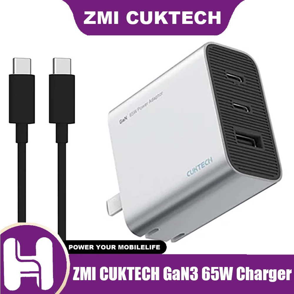 ZMI CUKTECH GaN3 AD653C 65W PD3.0 Fast Charger Set, QC สามารถชาร์จได้สูงสุด 3 อุปกรณ์