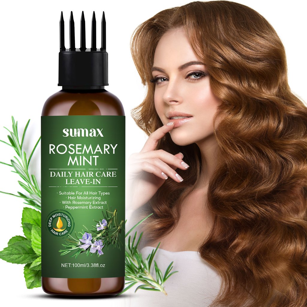[บํารุงจากพืช]น้ํามันบํารุงผม SUMAX Rosemary Mint 100ml / สูตรหวี / เรียบและเงางาม / ลดการชี้ฟู / น้ํามันบํารุงผมผ่านหวี
