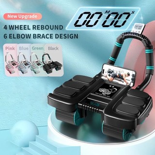 [4 Wheels]Beginner Abdominal Health Wheel High Quality Support Rebound Ab Rollers Fitness Equipment