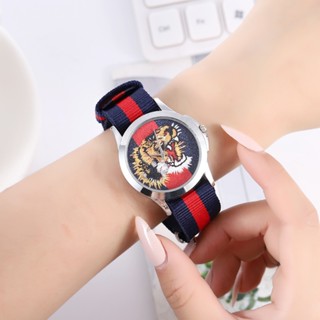 New Tiger Pattern Dial Nylon Strap Women Kids Casual Quartz …