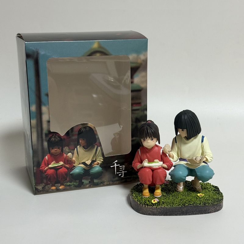 2 ชิ้น/เซ็ต 9 ซม.อะนิเมะ Chihiro Haku Meet Stillness ฉากรูปปั้น Q รุ่น PVC Action Figures ตุ๊กตาของเล่น