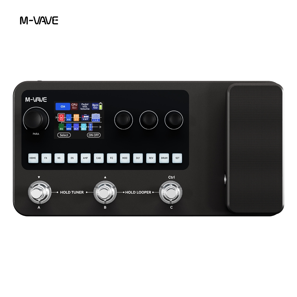 M VAVE MK-20 Multi-Effects โปรเซสเซอร์พร้อมเครื่องกลอง, Looper, MIDI & BT, โซ่เอฟเฟกต์ที่ปรับแต่งได้